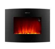 Cecotec Ready Warm 2650 Curved Flames Connected Chimenea Electrica 2000W WiFi - Tamaño 26" - 2 Niveles de Potencia - Mando a Distancia - Panel Curvo - Temporizador