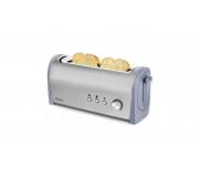 Cecotec Steel & Toast 1L Tostadora Electrica 1000W - 6 Niveles de Potencia - Capacidad para 2 Tostadas - Incluye Soporte Panecillos - Bandeja Recogemigas