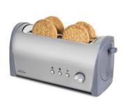 Cecotec Steel & Toast 2L Tostadora Electrica 1400W - 6 Niveles de Potencia - Capacidad para 4 Tostadas - Incluye Soporte Panecillos - Bandeja Recogemigas