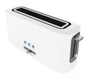 Cecotec Toast & Taste 10000 Extra White Tostadora Electrica 980W - 6 Niveles - 1 Ranura Extraancha - Capacidad para 2 Tostadas - Incluye Soporte Panecillos - Bandeja Recogemigas
