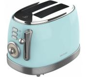 Cecotec Toast & Taste 800 Vintage Light Blue Tostadora Electrica 850W - 6 Niveles - 2 Ranuras Cortas Extraanchas - Capacidad para 2 Tostadas - Bandeja Recogemigas - Acabados en Acero Inoxidable