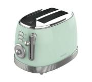 Cecotec Toast & Taste 800 Vintage Light Green Tostadora Electrica 850W - 6 Niveles - 2 Ranuras Cortas Extraanchas - Capacidad para 2 Tostadas - Bandeja Recogemigas - Acabados en Acero Inoxidable