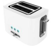 Cecotec Toast & Taste 9000 Double White Tostadora Electrica 980W - 6 Niveles - 2 Ranuras Cortas Extraanchas - Capacidad para 2 Tostadas - Incluye Soporte Panecillos - Bandeja Recogemigas