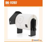 Compatible Brother DK11207 (DK-11207) Etiquetas Precortadas Circulares para CD/DVD - 58 mm de Diametro - 100 Unidades