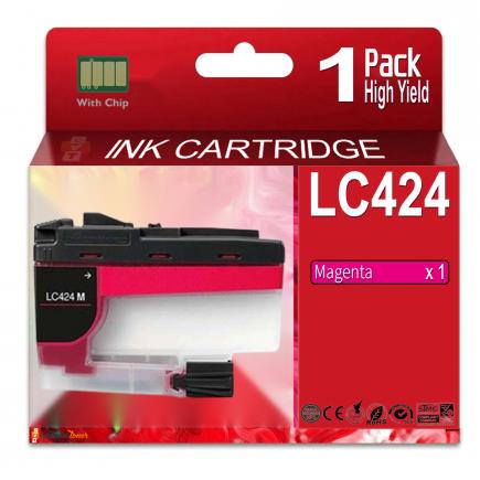 Compatible Brother LC-424 Magenta Cartucho de Tinta LC424M para DCP-J1200DW, W, WE