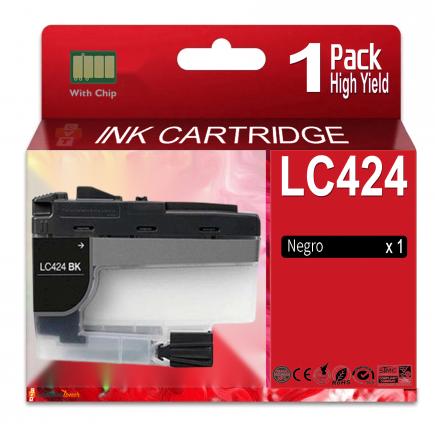 Compatible Brother LC-424 Negro Cartucho de Tinta LC424BK para Brother DCP-J1200DW, W, WE