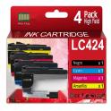 Compatible Brother LC-424 Pack de 4 Cartuchos de Tinta LC424VAL para Brother DCP-J1200DW, W, WE