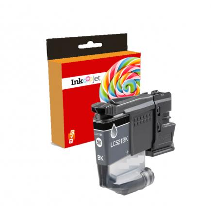 Compatible Brother LC-521 / LC521BK Negro Cartucho de Tinta Pigmentada para Brother DCP-J1260W / DPC-J1310DW / DCP-J1360DW / DCP-J1460DW