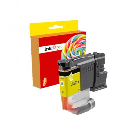 Compatible Brother LC-521 / LC521Y Amarillo Cartucho de Tinta Pigmentada para Brother DCP-J1260W / DPC-J1310DW / DCP-J1360DW / DCP-J1460DW