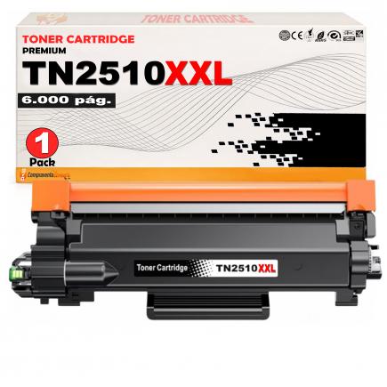 Compatible Brother TN2510XXL (6K) Negro Cartucho de Toner para DCP-L2610 / L2627 / L2660 / L2665 - HL-L2400 / L2445 / L2447 - MFC-L2800 / L2827 / L2860