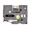 Compatible Brother TZe344 (TZ-344) Cinta Laminada de Etiquetas - Texto dorado sobre fondo negro - Ancho 18mm x 8 metros