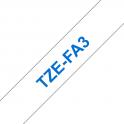 Compatible Brother TZeFA3 Cinta Textil de Etiquetas - Texto azul sobre fondo blanco - Ancho 12mm x 3 metros