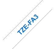 Compatible Brother TZeFA3 Cinta Textil de Etiquetas - Texto azul sobre fondo blanco - Ancho 12mm x 3 metros