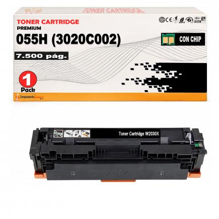 Compatible Canon 055H (CON CHIP) Negro Cartucho de Toner 3020C002 / 3016C002 para Canon i-Sensys LBP662Cdw LBP663Cdw LBP664Cx MF742Cdw MF744Cdw MF746Cx