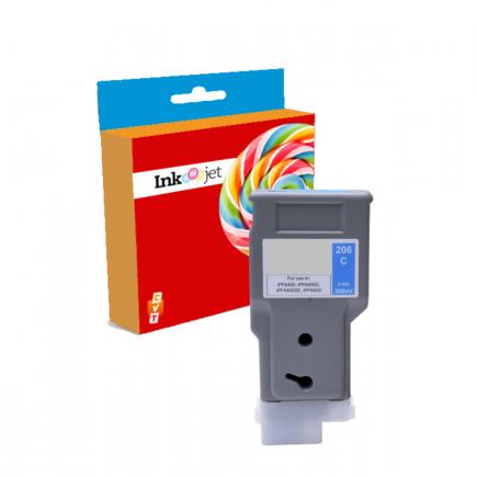 Compatible Canon PFI206 Cyan Tinta Pigmentada PFI-206C / 5304B001 para imagePROGRAF IPF 6400 / IPF 6450