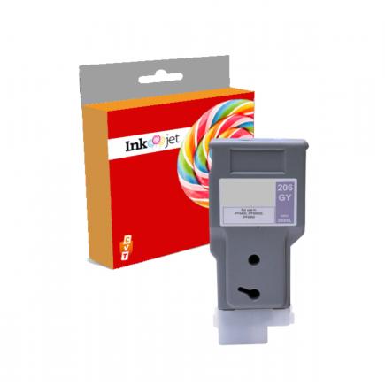 Compatible Canon PFI206 Gris Tinta Pigmentada PFI-206GY / 5312B001 para imagePROGRAF IPF 6400 / IPF 6450