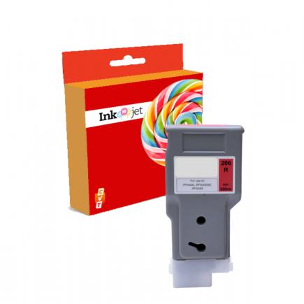 Compatible Canon PFI206 Rojo Tinta Pigmentada PFI-206R / 5309B001 para imagePROGRAF IPF 6400 / IPF 6450