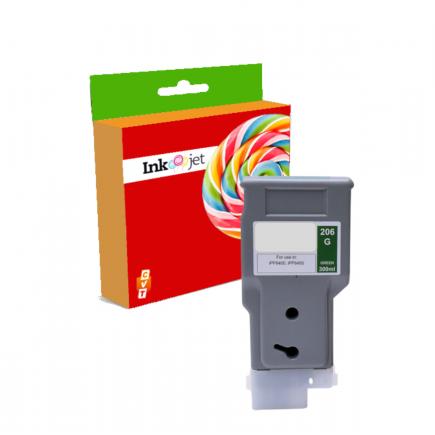 Compatible Canon PFI206 Verde Tinta Pigmentada PFI-206G / 5310B001 para imagePROGRAF IPF 6400 / IPF 6450