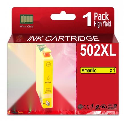 Compatible Epson 502XL Amarillo Cartucho de Tinta para XP5100, X5105, XP5115, XP5150, XP5155, WF2860, WF2865, WF2880, WF2885