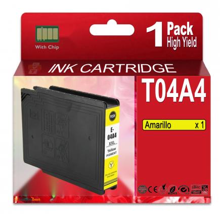 Compatible Epson T04A4 Amarillo Cartucho de Tinta Pigmentada C13T04A440 para WorkForce Pro WF-C8190, WF-C8690