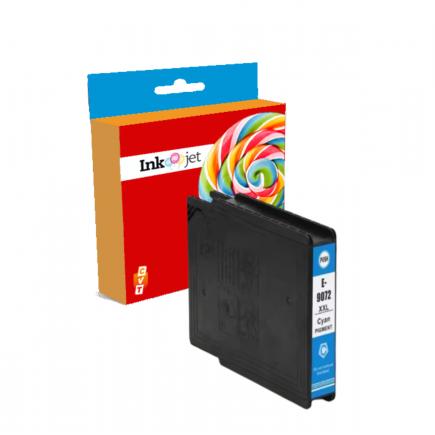Compatible Epson T9072 Cyan Cartucho de Tinta Pigmentada C13T907240 para WorkForce Pro WF 6090, WF 6590