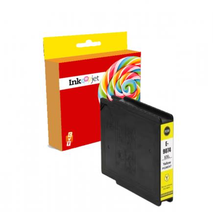 Compatible Epson T9074 Amarillo Cartucho de Tinta Pigmentada C13T907440 para WorkForce Pro WF 6090, WF 6590