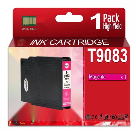 Compatible Epson T9083 Magenta Cartucho de Tinta Pigmentada para Epson WF6090, WF6590