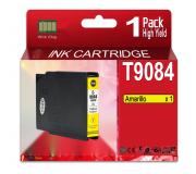 Compatible Epson T9084 Amarillo Cartucho de Tinta Pigmentada para Epson WF6090, WF6590