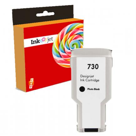 Compatible HP 730 / P2V73A Negro Photo Cartucho de Tinta para HP DesignJet T1600 / T1700 / T2600