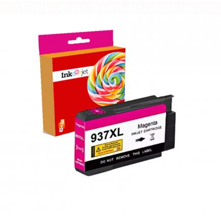 Compatible HP 937e XL / 4S6W7NE Magenta (NO usar en impresoras que terminan en E) Tinta para HP OfficeJet Pro 9110 / 9117 / 9120 / 9122 / 9123 / 9125 / 9128 / 9130 / 9132 / 9133 / 9135 / 9720 / 9730