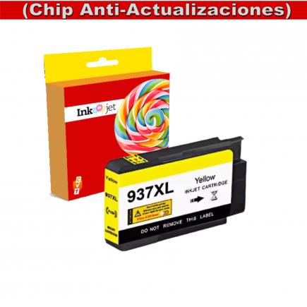 Compatible HP 937e XL / 4S6W8NE Amarillo (Chip reforzado contra actualizaciones) Tinta para HP OfficeJet Pro 9110 / 9117 / 9120 / 9122 / 9123 / 9125 / 9128 / 9130 / 9132 / 9133 / 9135 / 9720 / 9730