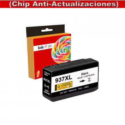 Compatible HP 937e XL / 4S6W9NE Negro (Chip reforzado contra actualizaciones) Tinta para HP OfficeJet Pro 9110 / 9117 / 9120 / 9122 / 9123 / 9125 / 9128 / 9130 / 9132 / 9133 / 9135 / 9720 / 9730