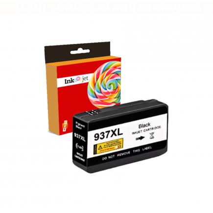 Compatible HP 937e XL / 4S6W9NE Negro (NO usar en impresoras que terminan en E) Tinta para HP OfficeJet Pro 9110 / 9117 / 9120 / 9122 / 9123 / 9125 / 9128 / 9130 / 9132 / 9133 / 9135 / 9720 / 9730