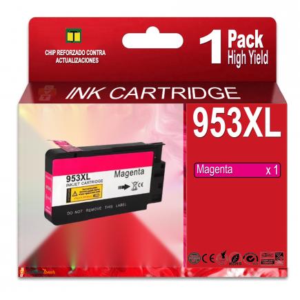 Compatible HP 953XL Magenta (Chip reforzado contra actualizaciones) Cartucho de Tinta F6U17AE / F6U13AE