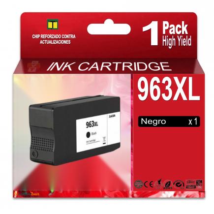 Compatible HP 963XL Negro (Chip reforzado contra actualizaciones) Cartucho de Tinta 3JA30AE / 3JA26AE