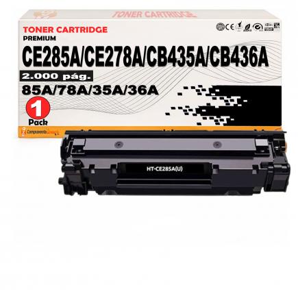 Compatible HP CE285A / CE278A / CB435A / CB436A Catucho de Toner 85A / 78A / 35A / 36A Negro Universal