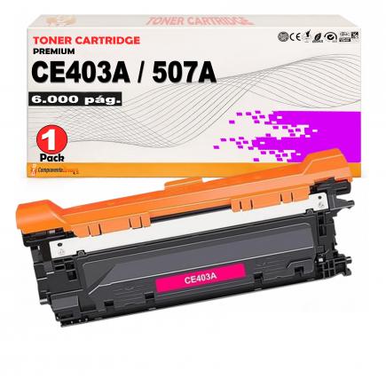 Compatible HP CE403A / 507A Magenta Toner para HP Laserjet Enterprise 500 Color M551 M575 M570