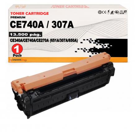 Compatible HP CE740A / 307A Negro Toner para HP Color LaserJet CP5220, CP5225, Color LaserJet Professional CP5225
