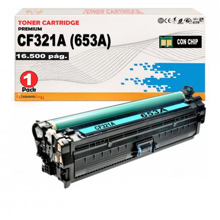 Compatible HP CF321A / 653A Cyan Cartucho de Toner para HP Color LaserJet Enterprise MFP M680DN M680F M680Z