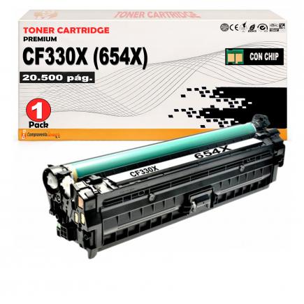 Compatible HP CF330X / 654X Negro Cartucho de Toner para HP LaserJet Enterprise M651dn, M651n, M651xh , M651xhm