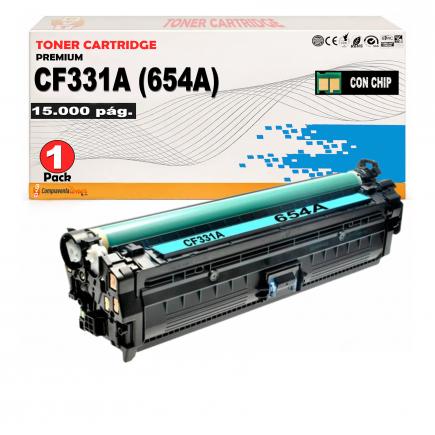 Compatible HP CF331A / 654A Cyan Cartucho de Toner para HP LaserJet Enterprise M651dn, M651n, M651xh , M651xhm