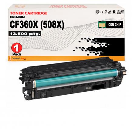 Compatible HP CF360X / 508X Negro Cartucho de Toner para HP Color LaserJet Enterprise M552dn M553dn M553n M553x M577c M577dn M577f