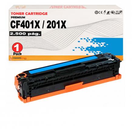 Compatible HP CF401X / 201X Cyan Toner para HP Color LaserJet Pro M250 / M252 / M270 / M274 / M277