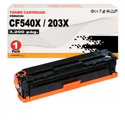 Compatible HP CF540X / CF540A Negro Toner 203X / 203A para HP Color LaserJet Pro M254, M280, M281