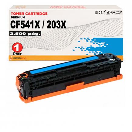 Compatible HP CF541X / CF541A Cyan Toner 203X / 203A para HP Color LaserJet Pro M254, M280, M281