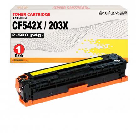 Compatible HP CF542X / CF542A Amarillo Toner 203X / 203A para HP Color LaserJet Pro M254, M280, M281
