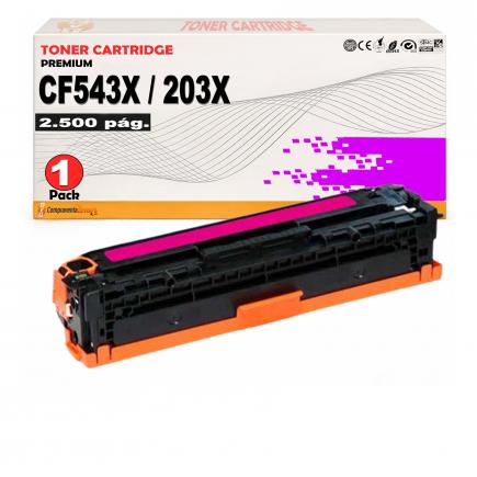 Compatible HP CF543X / CF543A Magenta Toner 203X / 203A para HP Color LaserJet Pro M254, M280, M281
