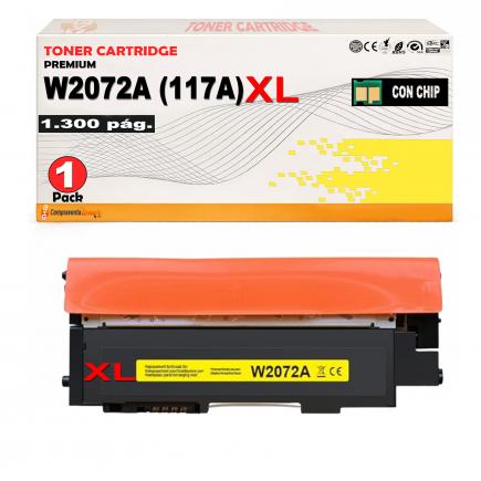 Compatible HP W2072A XL / 117A XL Amarillo Cartucho de Toner para HP Color Laser 150a, 150nw, MFP 178nw, 178nwg, 179fng, 179fnw, 179fwg