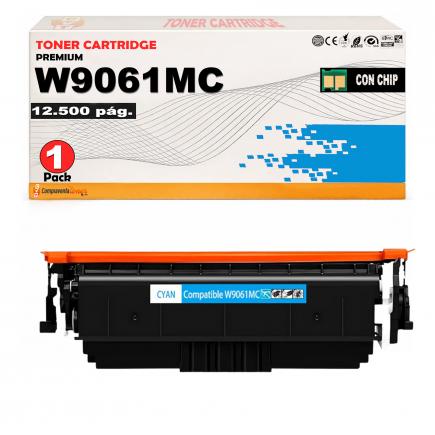 Compatible HP W9061MC Cyan Toner para HP Color LaserJet Managed E55040, E57540dn, E57540c
