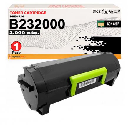 Compatible Lexmark B2338 / B2442 / B2546 / B2650 / MB2338 / MB2442 / MB2546 / MB2650 Negro (3k) Cartucho de Toner - B232000